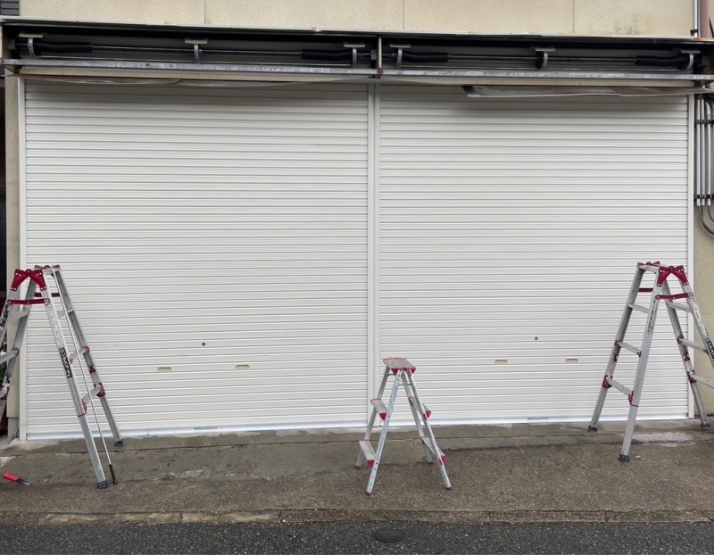 手動シャッター　交換工事