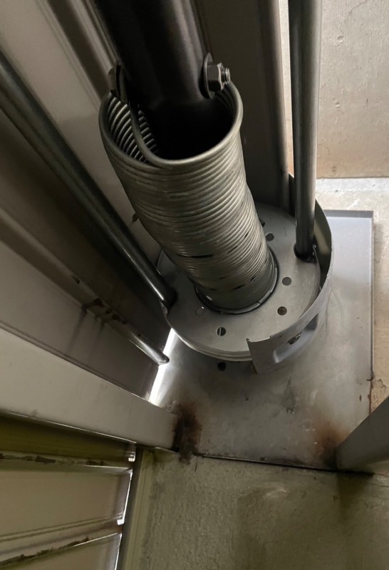 電動シャッター　バネ併用電動開閉機交換