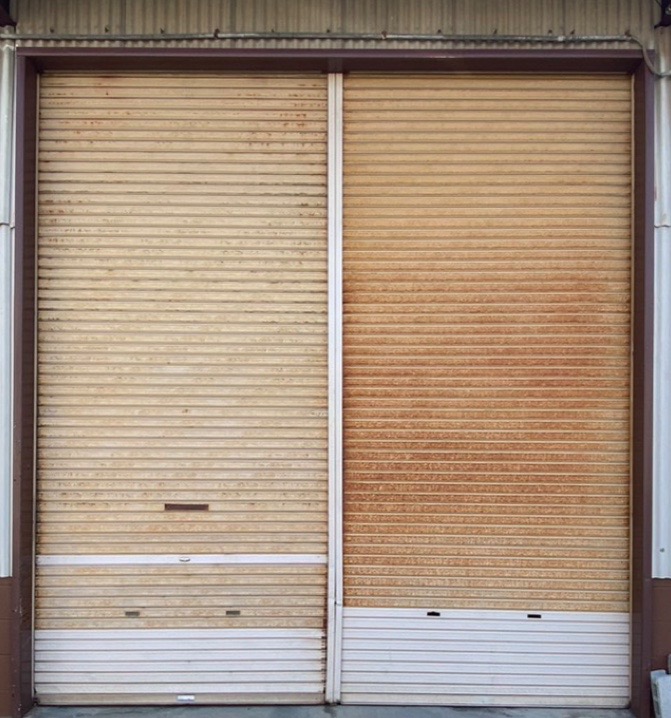 手動シャッター　スラット交換