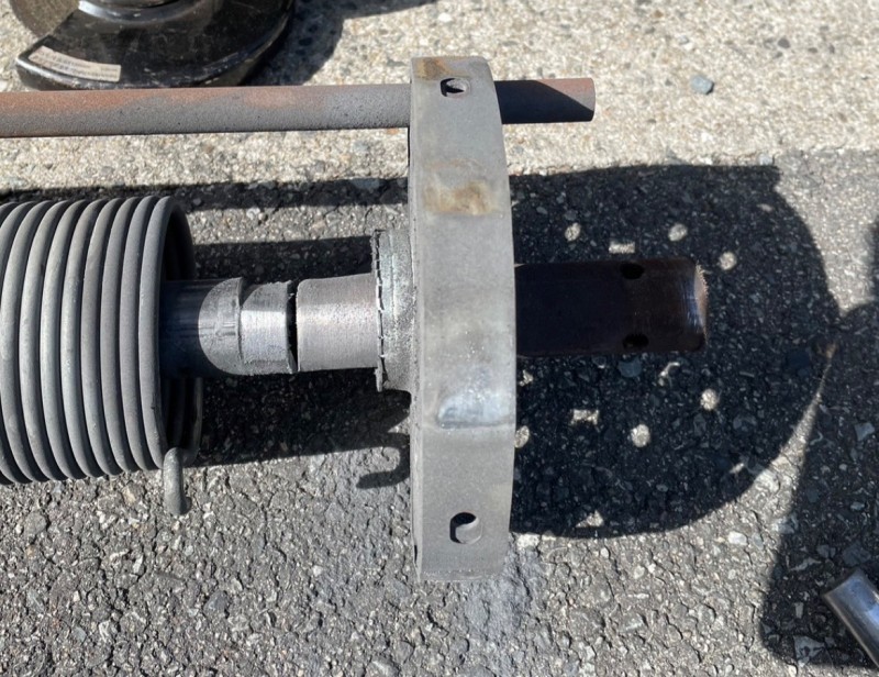 手動シャッター　シャフト修理