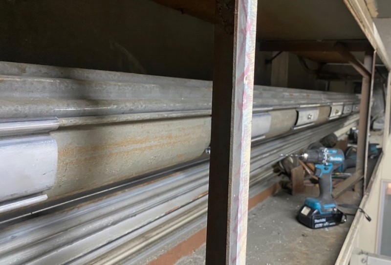 電動シャッター　吊元交換