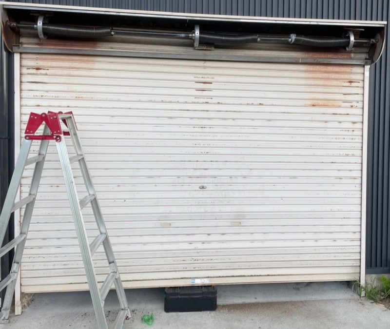 手動シャッター　シャフト交換