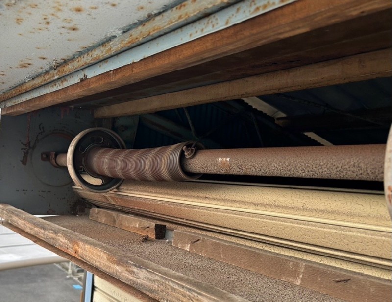 手動シャッター　シャフト修理