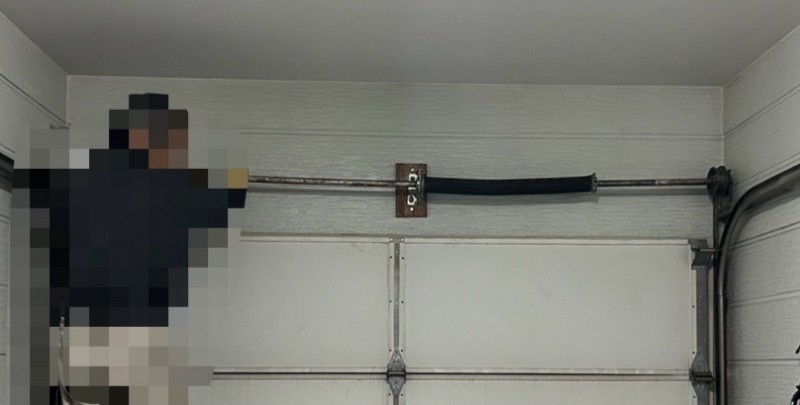 オーバードアシャッター　バネ交換工事