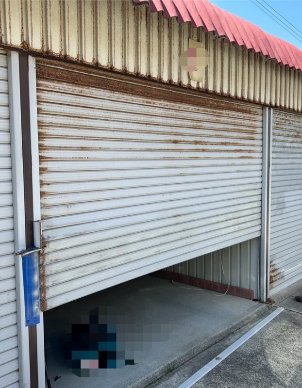 手動シャッター　スラット修理