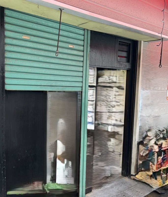 店舗　手動シャッター　スラット交換作業