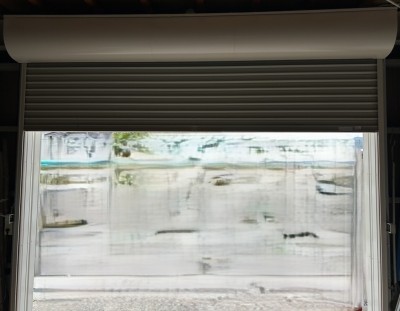 倉庫　手動シャッター　電動化工事