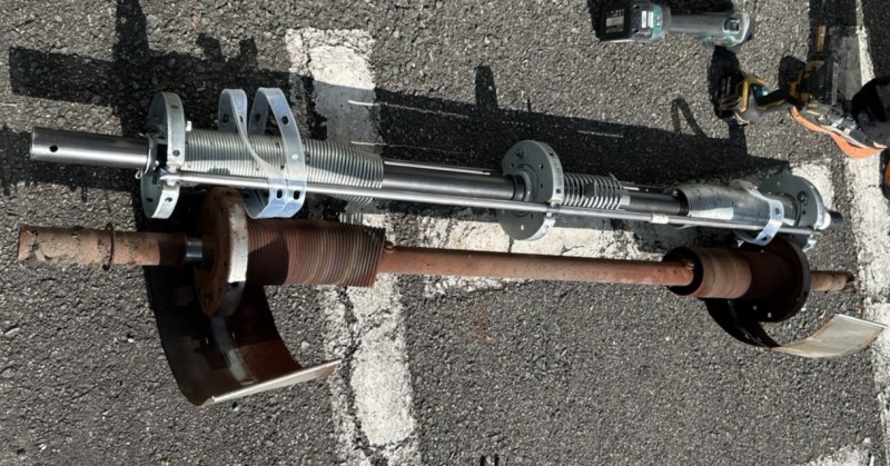 店舗　手動シャッター　交換工事