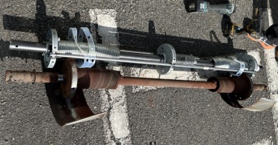 店舗　手動シャッター　交換工事