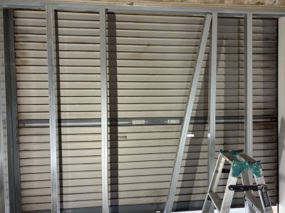 店舗　手動シャッター　内外錠設置