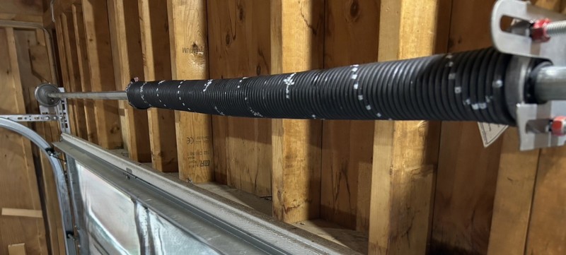 車庫　電動オーバードアシャッター　バネ交換